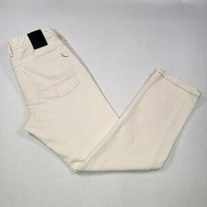 Tommy Bahama Men Boracay Jeans 33x30 Slim Ivory Cream Stretch Denim